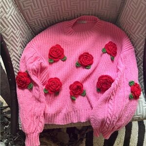Pink Roses Sweater